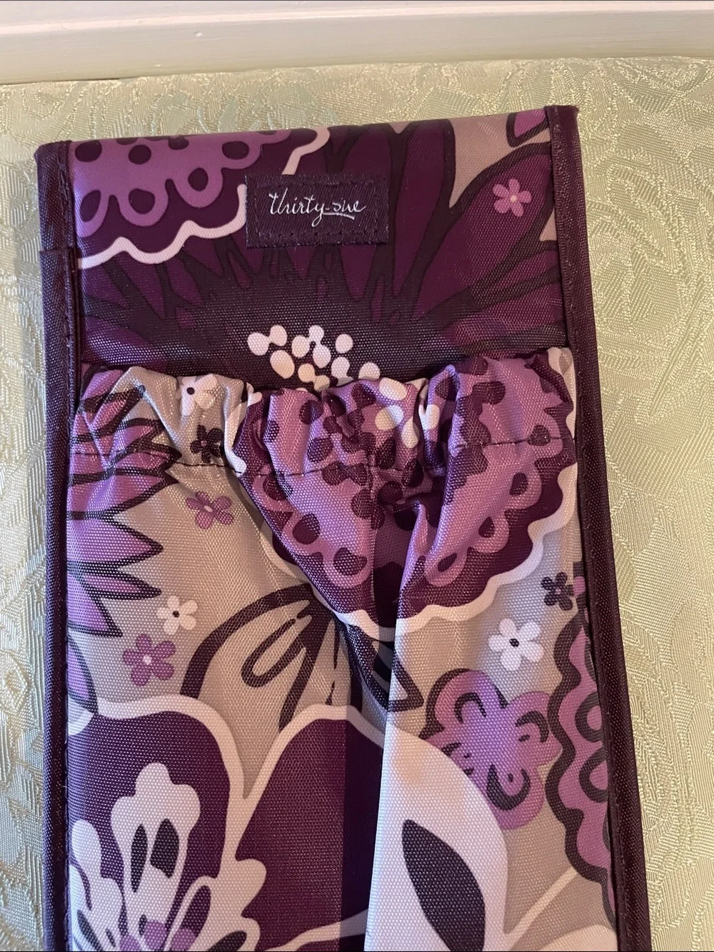Thirty-One Flat Iron Case in Plum Awesome Blossom